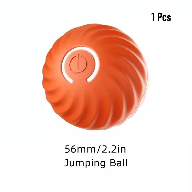Bouncing Ball Pet Toy Smart Automatic Self Moving Ball Interactive Cat Play Toys Jumping USB Ball Bite Resistant for Dog Puppy