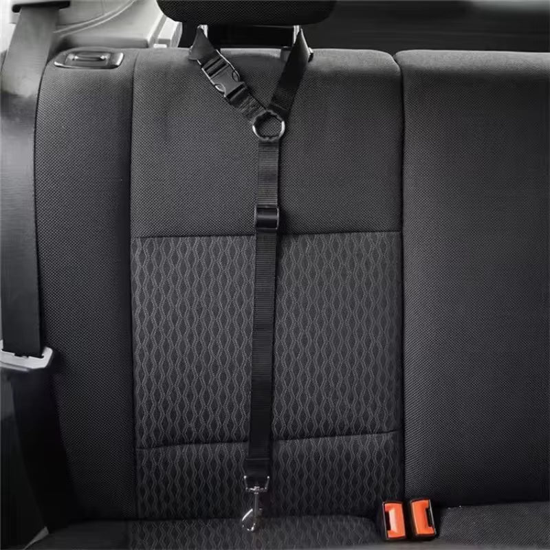 Solid Color Pet Car Seat Belt Nylon Lead Leash Backseat Safety Belt Adjustable Dogs Harness Collar Pet Accessories