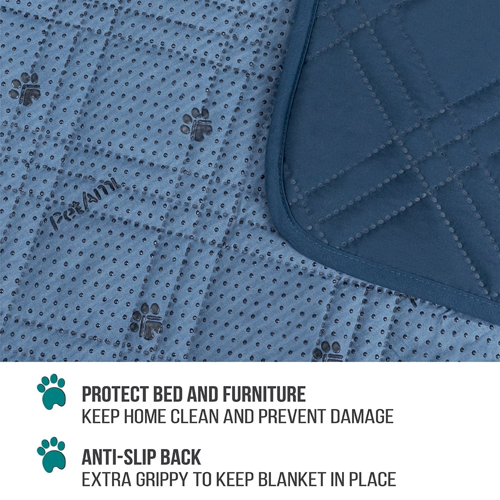 Waterproof Couch Cover for Dogs, Waterproof Pet Blanket, Reversible Furniture Cover Sofa Protector for Pet Cat Bed, Washable Waterproof Blanket Dog Cover for Couch Seat, 68X82 Blue