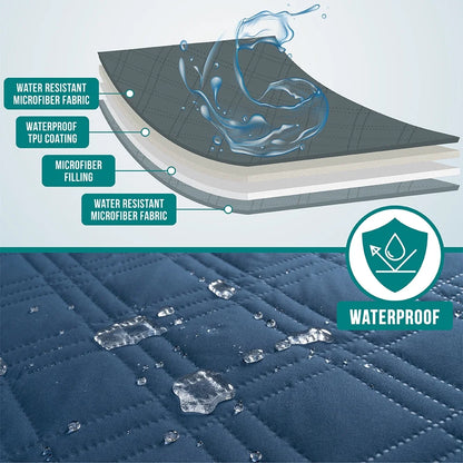 Waterproof Couch Cover for Dogs, Waterproof Pet Blanket, Reversible Furniture Cover Sofa Protector for Pet Cat Bed, Washable Waterproof Blanket Dog Cover for Couch Seat, 52X82 Blue