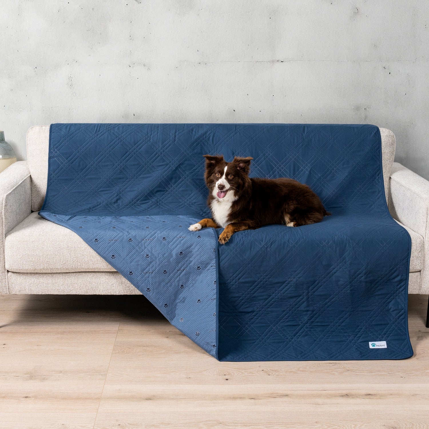 Waterproof Couch Cover for Dogs, Waterproof Pet Blanket, Reversible Furniture Cover Sofa Protector for Pet Cat Bed, Washable Waterproof Blanket Dog Cover for Couch Seat, 52X82 Blue