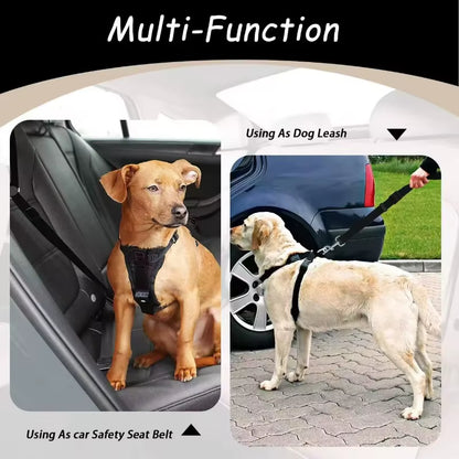 Solid Color Pet Car Seat Belt Nylon Lead Leash Backseat Safety Belt Adjustable Dogs Harness Collar Pet Accessories